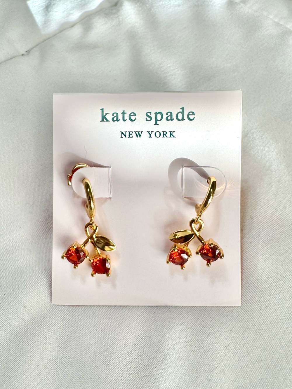 Kate Spade Cherry Drop Huggies Earrings - Picture 3 of 8
